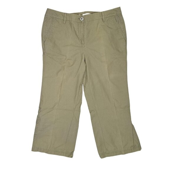 J. Jill Women's Genuine Fit Below Waist Capri Cropped Pants Sz 12 Green - Picture 1 of 11